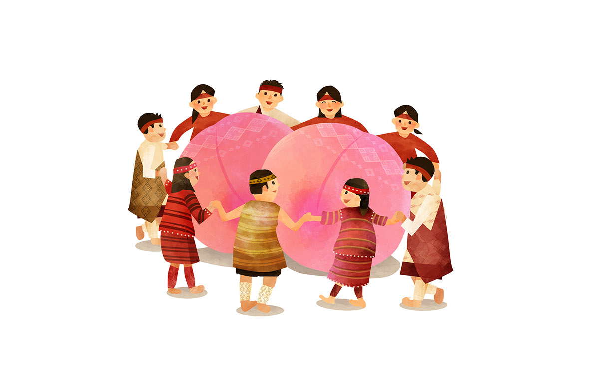 水蜜桃豐年祭禮盒包裝插畫(huà)